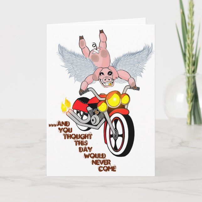 "When Pigs Fly" Greeting Card (Front)