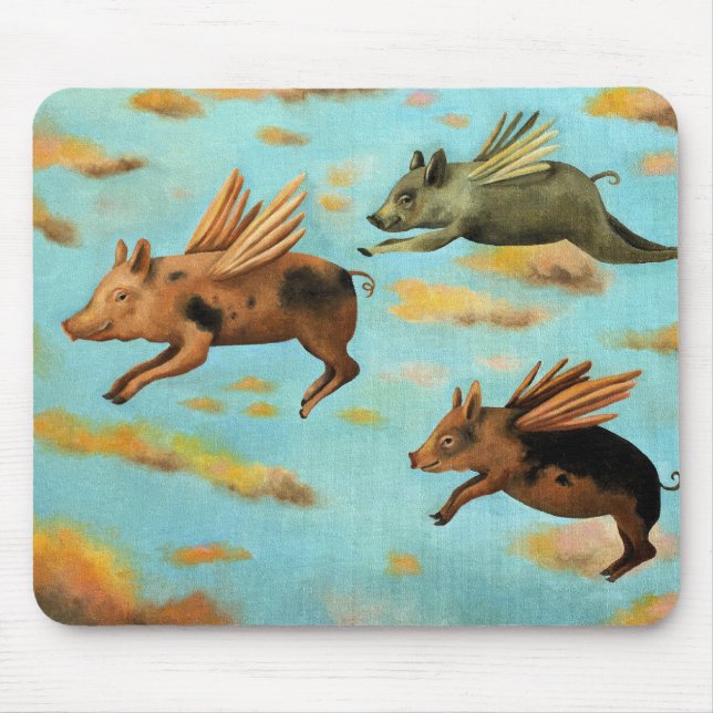 When Pigs Fly Mouse Mat (Front)