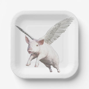 When Pigs Fly Paper Plate