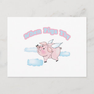 when pigs fly postcard