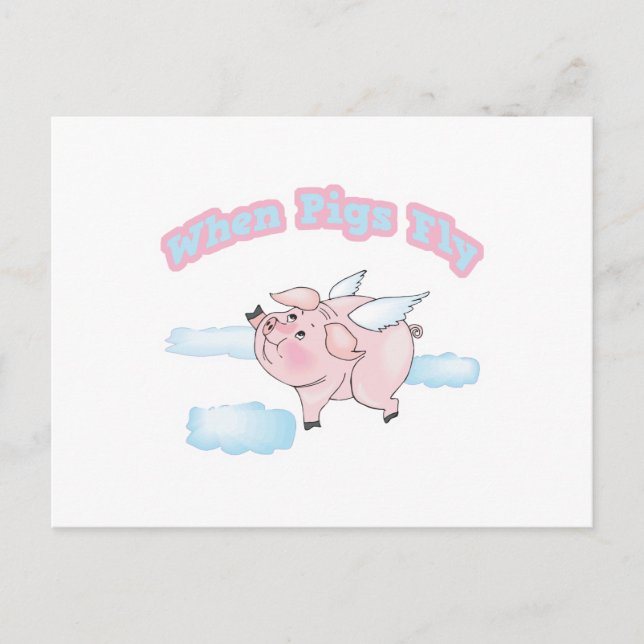 when pigs fly postcard (Front)