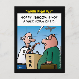 "When Pigs Fly" Postcard