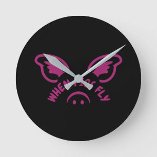 When pigs fly round clock