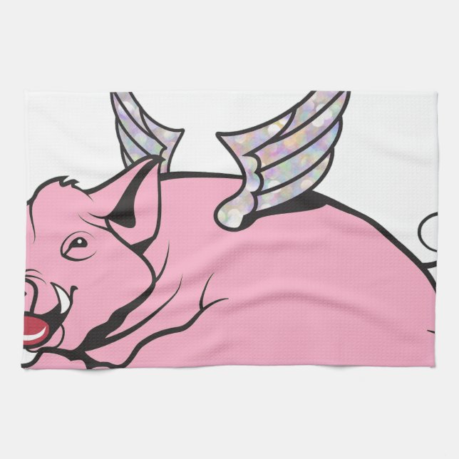 when pigs fly tea towel (Horizontal)