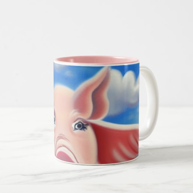 When Pigs Fly Two-Tone Coffee Mug (Front Right)