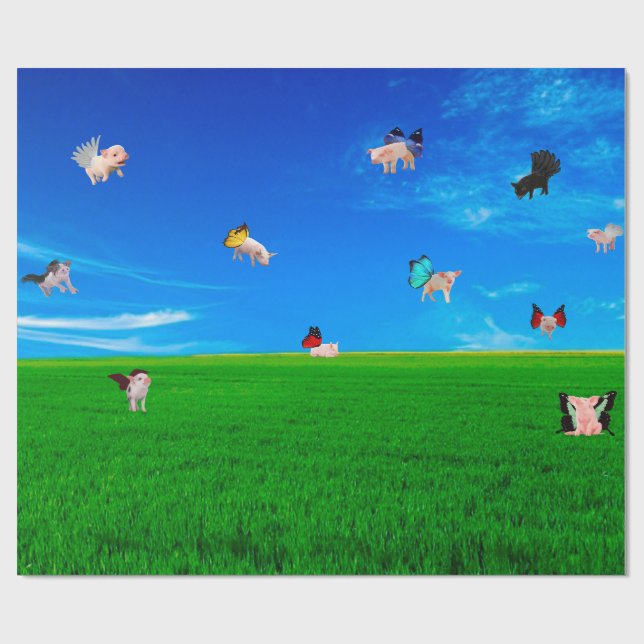 When Pigs Fly Wrapping Paper (Flat)