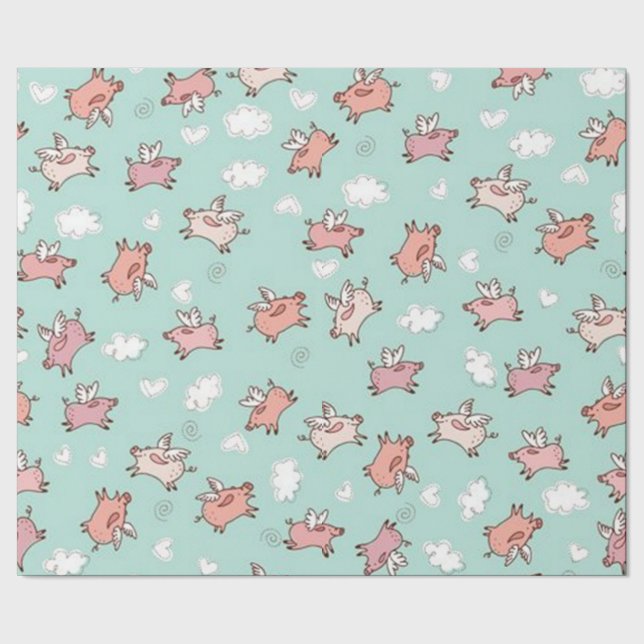 When Pigs Fly Wrapping Paper (Seam)