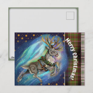 When Reindeer Fly Holiday Postcard