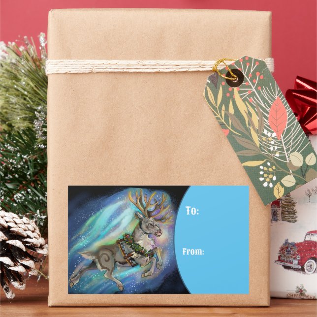 When Reindeer Fly Rectangular Sticker (Holiday)