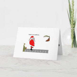 When Santa Drinks ("Flash") Holiday Card