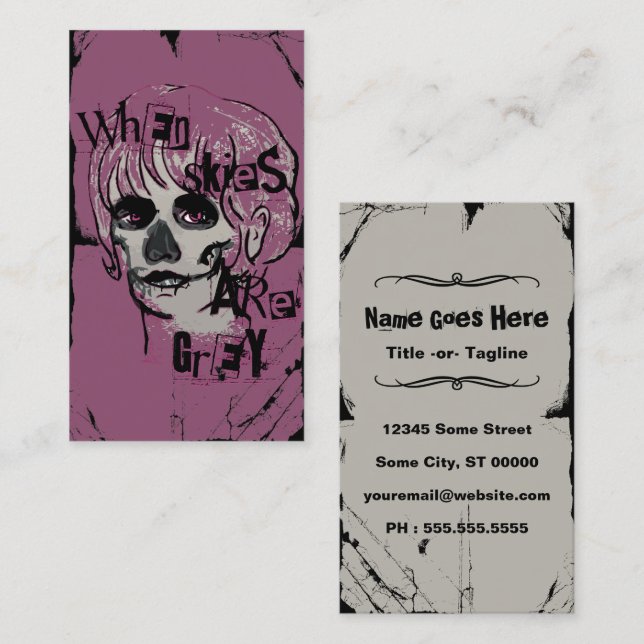 when skies are grey skeleton business card (Front/Back)