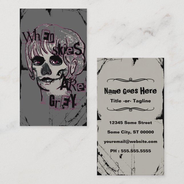 when skies are grey skeleton business card (Front/Back)