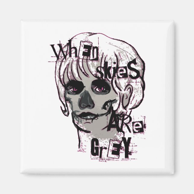 when skies are grey skeleton magnet (Front)