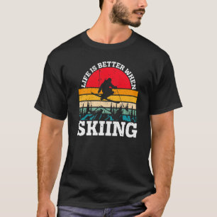 When Skiing Retro Ski Outfit For Skier T-Shirt