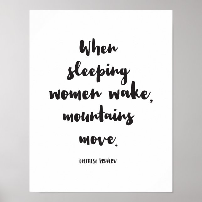 When Sleeping Women Wake, Mountains Move, Quote Poster (Front)