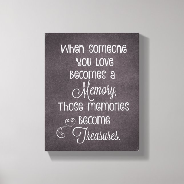 When Someone You Love Becomes a Memory Quote Canvas Print (Front)