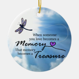 When someone you love, dragonfly ceramic tree decoration