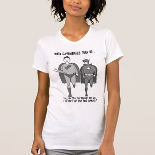 When Superheroes Turn 40 Ladies Petite T-Shirt