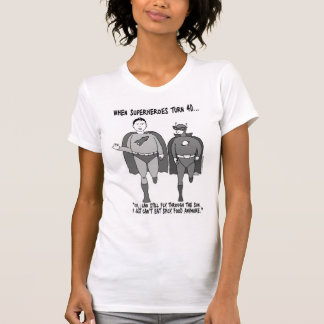 When Superheroes Turn 40 Ladies Petite T-Shirt
