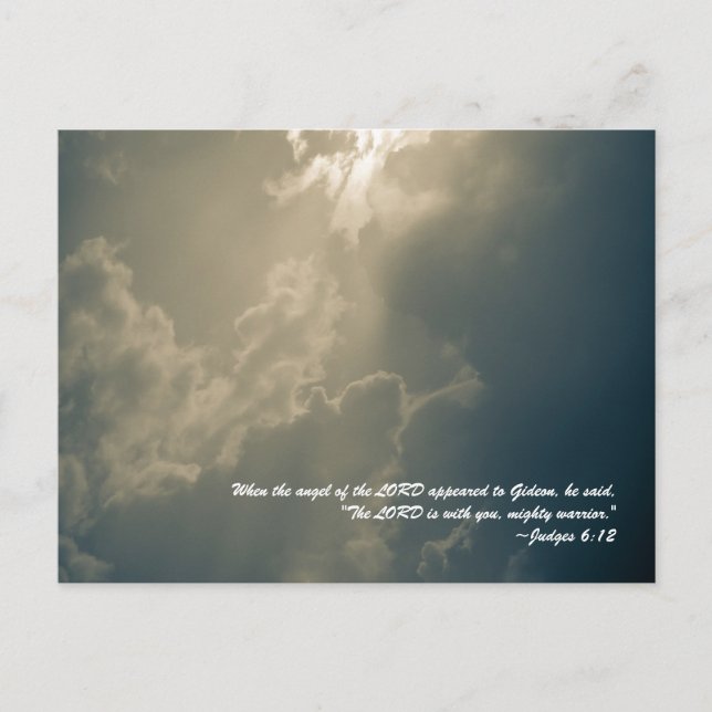 When the angel of the LORD appeared to Gideon, he Postcard (Front)