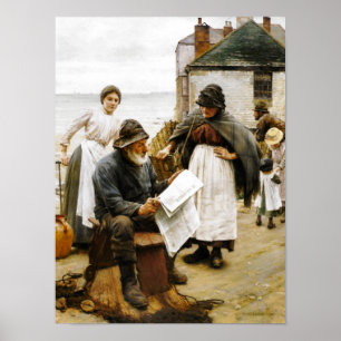 When The Boats Are Away Walter Langley Poster