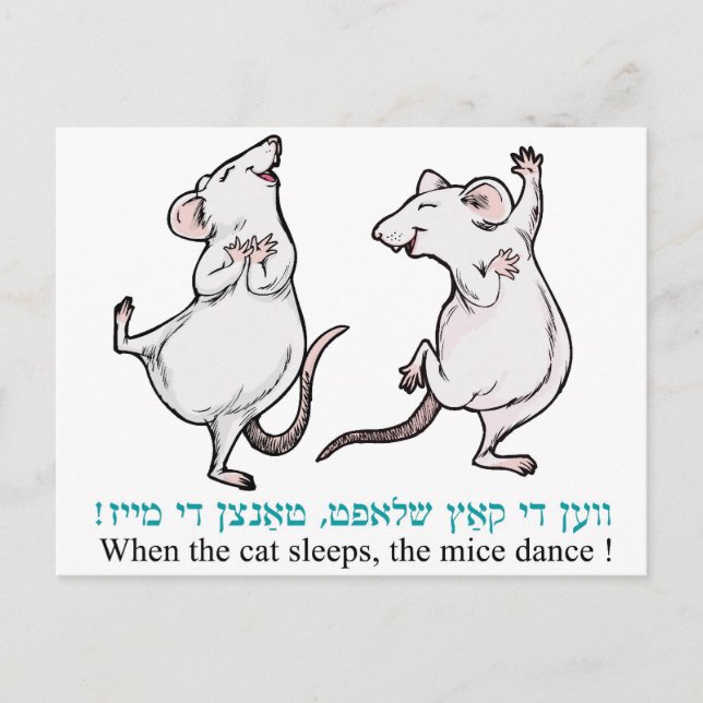 " When the cat sleeps, the mice dance" Postcard (Front)