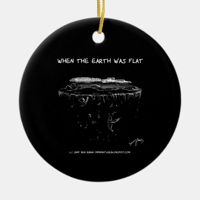 When The Earth Was Flat Ceramic Tree Decoration (Front)