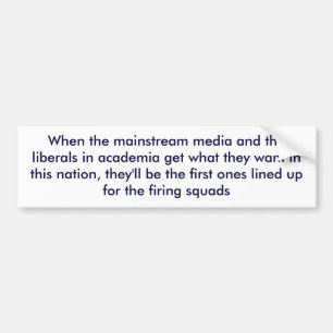 When the mainstream media and the liberals in a... bumper sticker