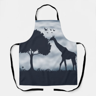 When the Moon Whispers to the Giraffe Apron