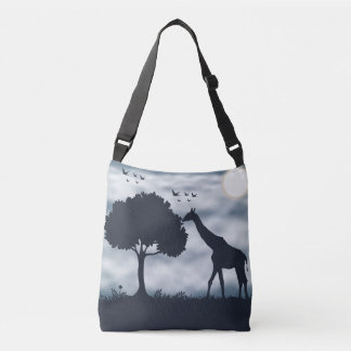 When the Moon Whispers to the Giraffe Crossbody Bag