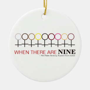 When There are Nine Justice Ginsburg RBG Quote Ceramic Tree Decoration