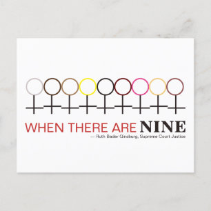 When There are Nine Justice Ginsburg RBG Quote Postcard