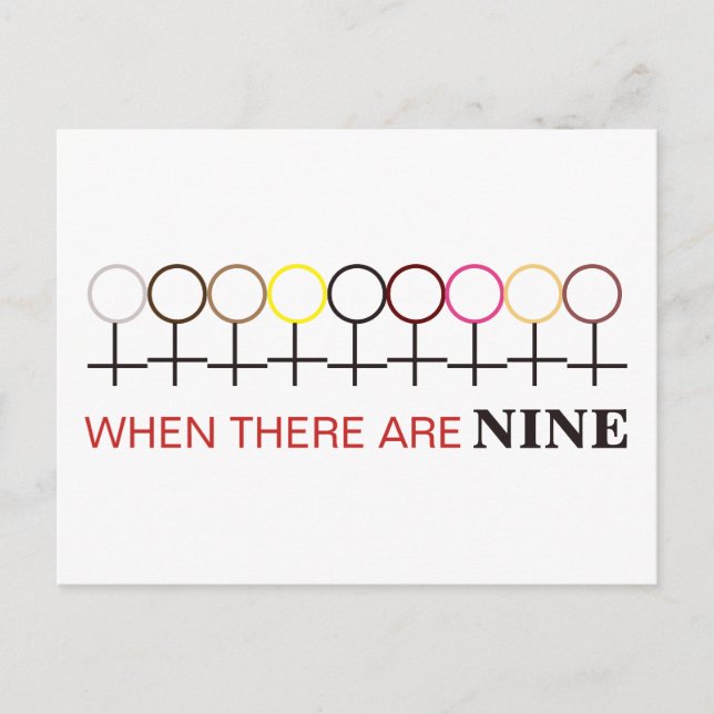 When There are Nine Justice Ginsburg RBG SCOTUS Postcard (Front)