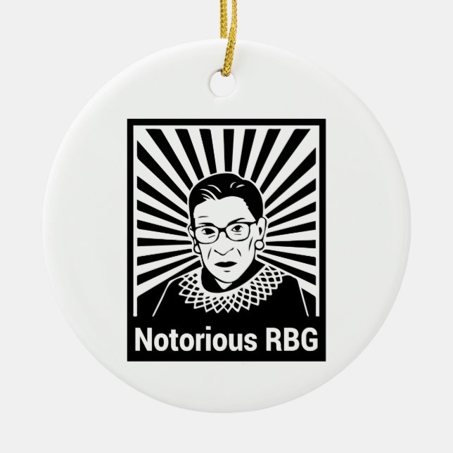 When there are nine - Notorious RBG Ceramic Tree Decoration (Front)
