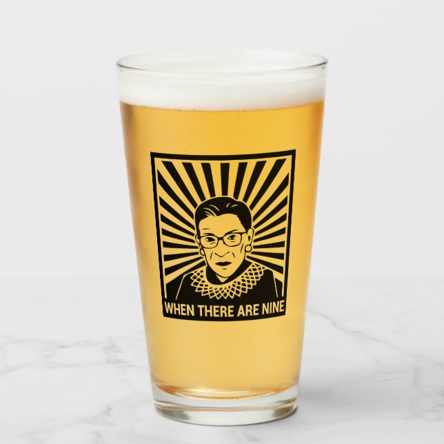 When there are nine - Notorious RBG Glass (Front Filled)