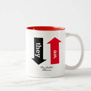 WHEN THEY GO LOW I Michelle Obama Two-Tone Coffee Mug