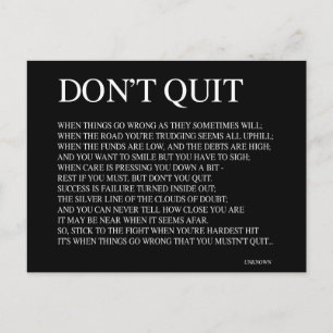 WHEN THINGS GO WRONG AS THEY SOMETIMES WILL; QUOTE POSTCARD