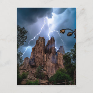 When thunder meets mountain under blue skies. postcard