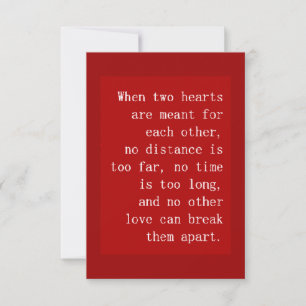 WHEN TWO HEARTS ARE MEANT FOR EACH OTHER NO DISTAN