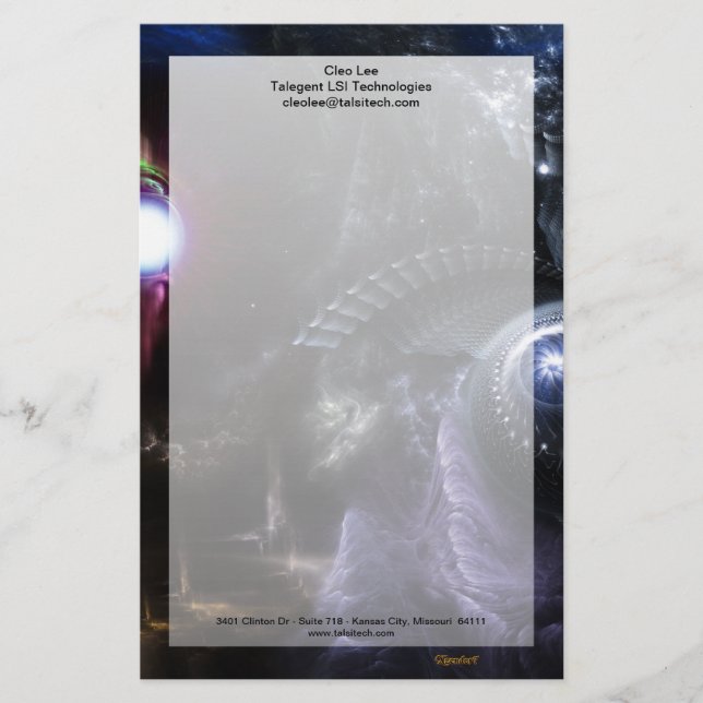 When Universes Collide Fractal Art Stationery (Front)