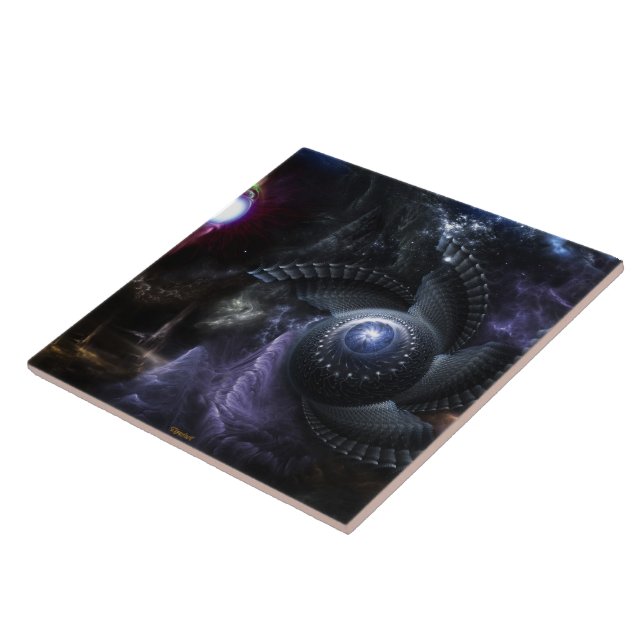 When Universes Collide Fractal Art Tile (Side)