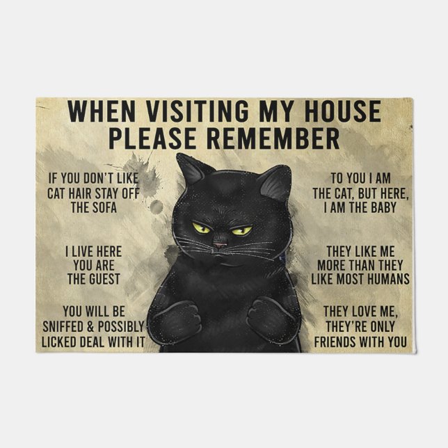 When Visiting My Home Please Remember Cat Doormat (Front)