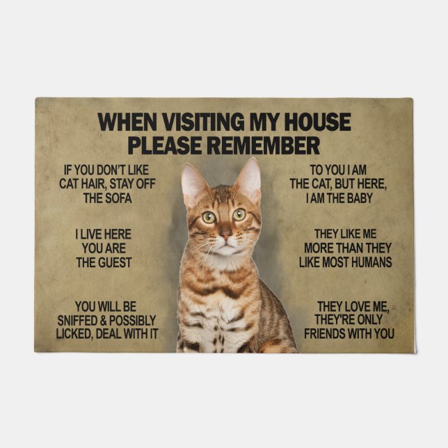 When Visiting My House | Funny Cat Doormat  (Front)