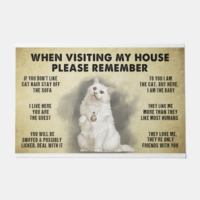 When Visiting My House Please Remember The Cat Lov Doormat (Front)