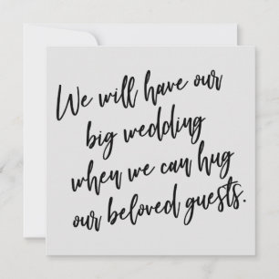 When We Can Hug Grey Postponed Wedding Card