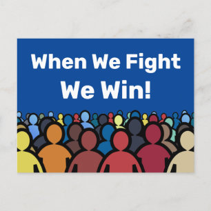 When We Fight We Win Harris Walz Postcard