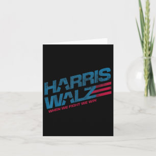 When We Fight We Win Kamala Harris Cat Lady Boho Card