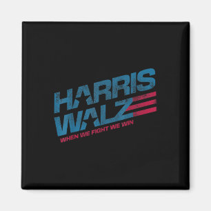 When We Fight We Win Kamala Harris Cat Lady Boho Magnet