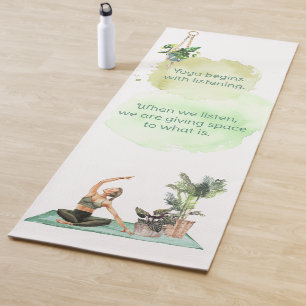 When We Listen Watercolor Yoga Mat