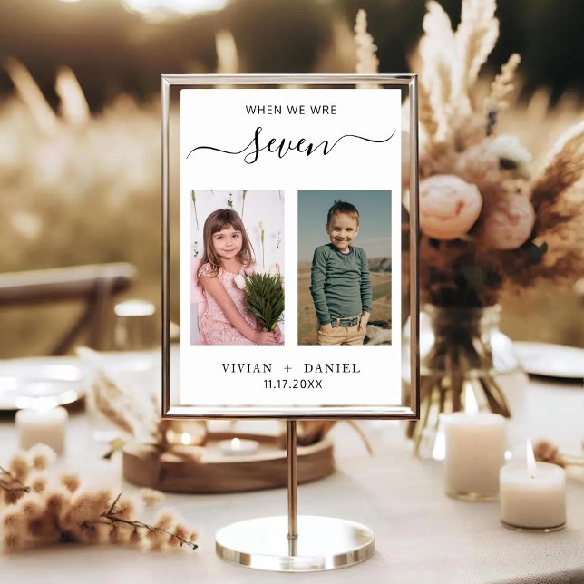 When We Were Age Photo Childhood Photo Wedding Table Number (Creator Uploaded)